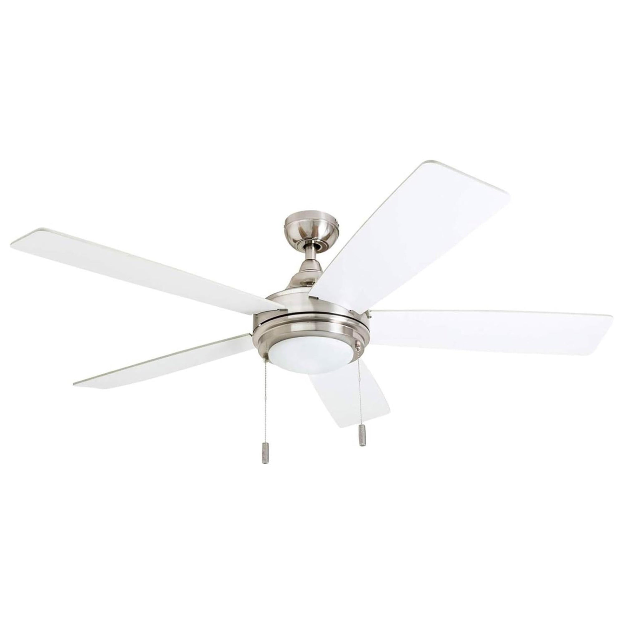 Honeywell Ventnor 52" Modern Farmhouse LED Ceiling Fan with Pull Chain, Nickel
