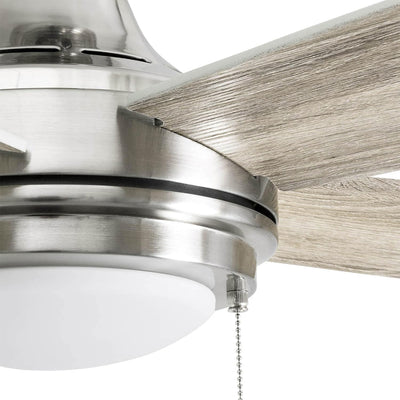 Honeywell Ventnor 52" Modern Farmhouse LED Ceiling Fan with Pull Chain, Nickel