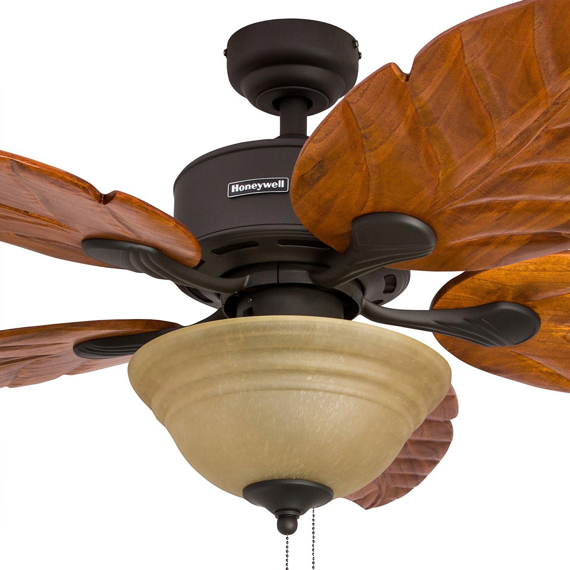 Honeywell Sabal Palm 52-Inch Tropical Ceiling Fan with Light, 5 Blades, Bronze