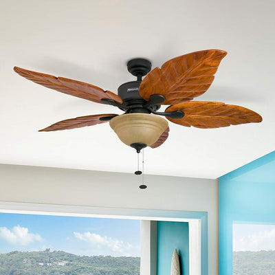 Honeywell Sabal Palm 52-Inch Tropical Ceiling Fan with Light, 5 Blades(Open Box)