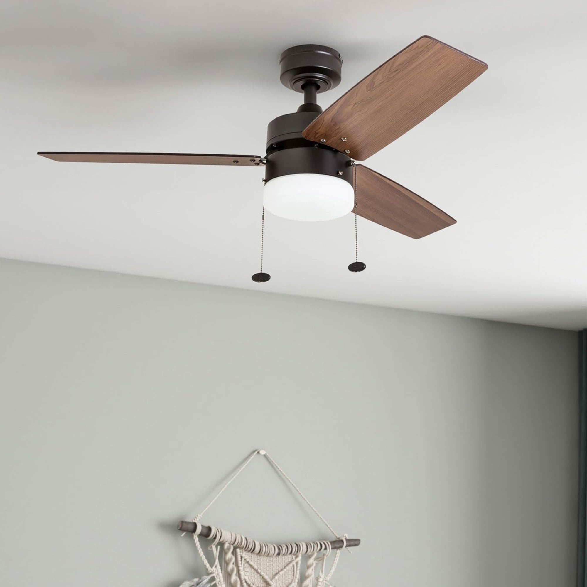 Prominence Home 42" Reston Ceiling Fan w/ Light, Pull Chain, & 3 Blades, Bronze