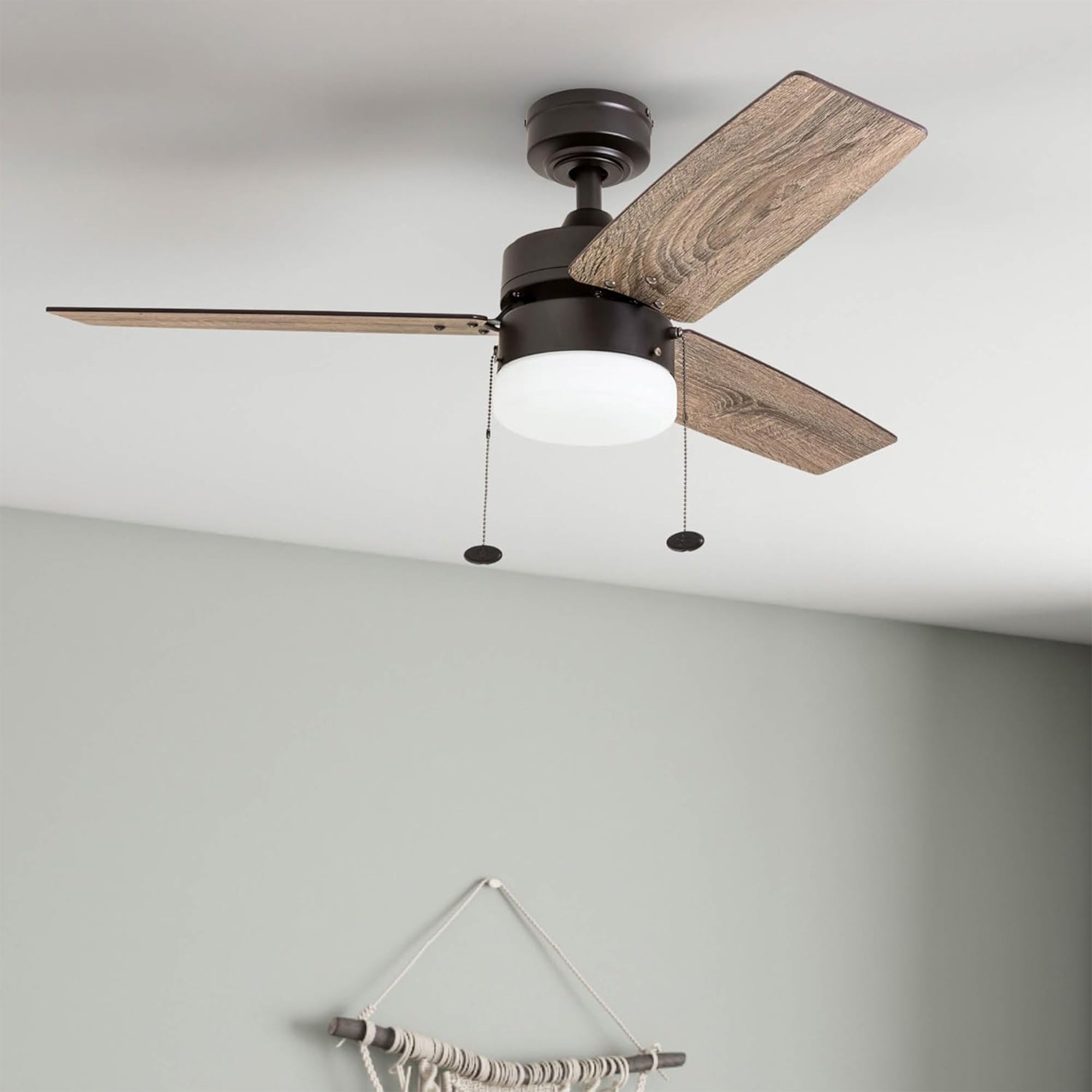Prominence Home 42" Reston Ceiling Fan w/ Light, Pull Chain, & 3 Blades, Bronze