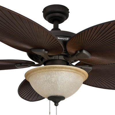 Honeywell Palm Island Tropical Ceiling Fan, Bowl Light, Pull Chain, (Open Box) - VMInnovations