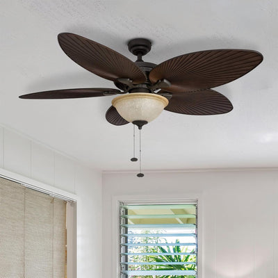 Honeywell Palm Island Tropical Ceiling Fan, Bowl Light, Pull Chain, (Open Box) - VMInnovations