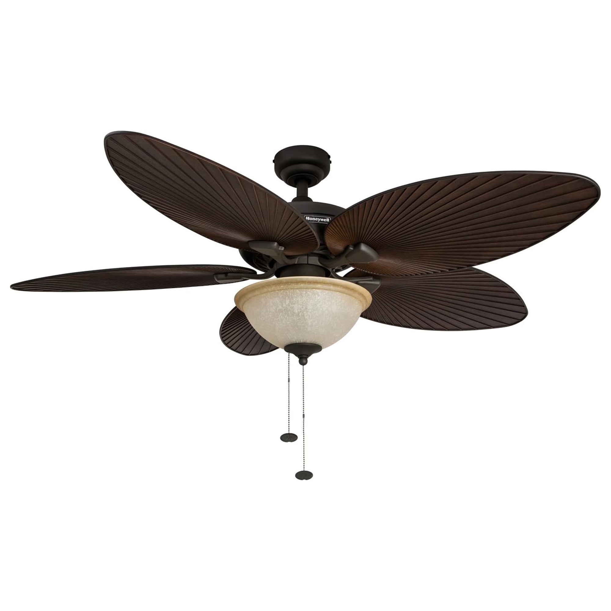 Honeywell Palm Island Tropical Ceiling Fan, Bowl Light, Pull Chain, (Open Box)