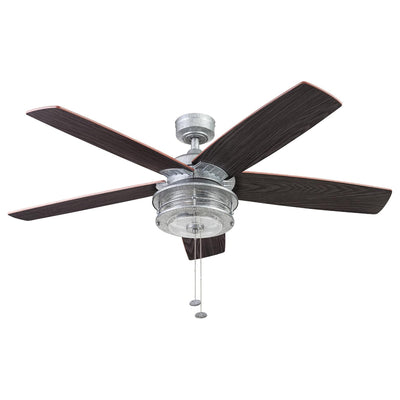 Honeywell Foxhaven 52-Inch Indoor/Outdoor Farmhouse LED Ceiling Fan, Galvanized (Open Box)
