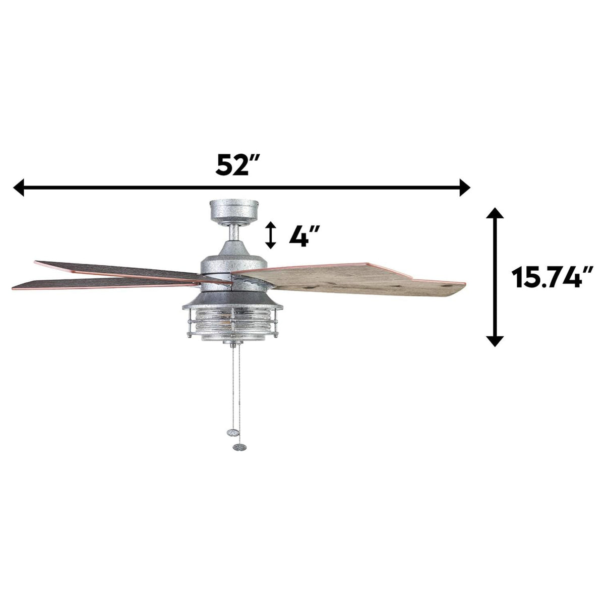 Honeywell Foxhaven 52-Inch Indoor/Outdoor Farmhouse LED Ceiling Fan, (Open Box)