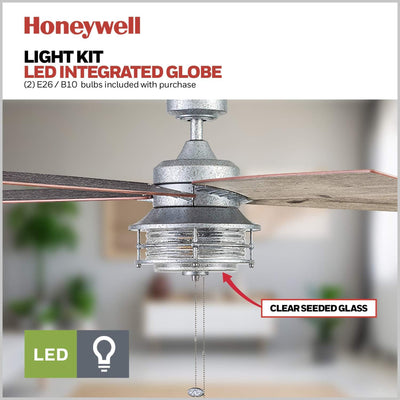 Honeywell Foxhaven 52-Inch Indoor/Outdoor Farmhouse LED Ceiling Fan, (Open Box)