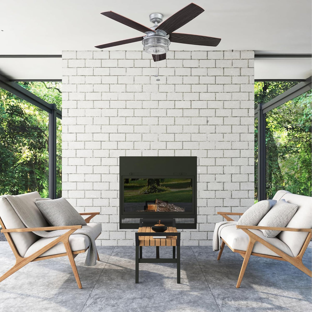 Honeywell Foxhaven 52-Inch Indoor/Outdoor Farmhouse LED Ceiling Fan, (Open Box)