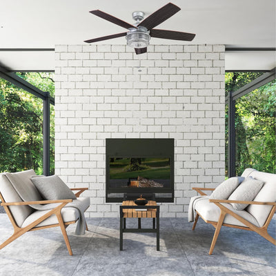 Honeywell Foxhaven 52-Inch Indoor/Outdoor Farmhouse LED Ceiling Fan, (Open Box)