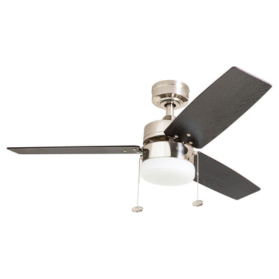 Prominence Home 42" Reston Ceiling Fan with Light, Pull Chain & 3 Blades, Nickel - VMInnovations