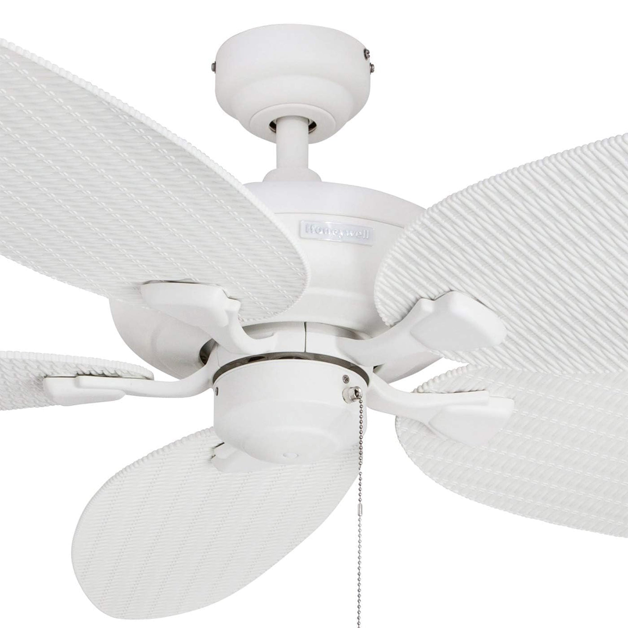 Honeywell Duval 52-Inch Tropical Indoor Outdoor Ceiling Fan, Pull Chain, White - VMInnovations