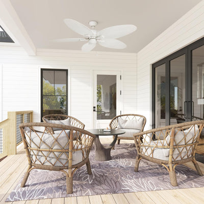 Honeywell Duval 52-Inch Tropical Indoor Outdoor Ceiling Fan, Pull Chain, White - VMInnovations
