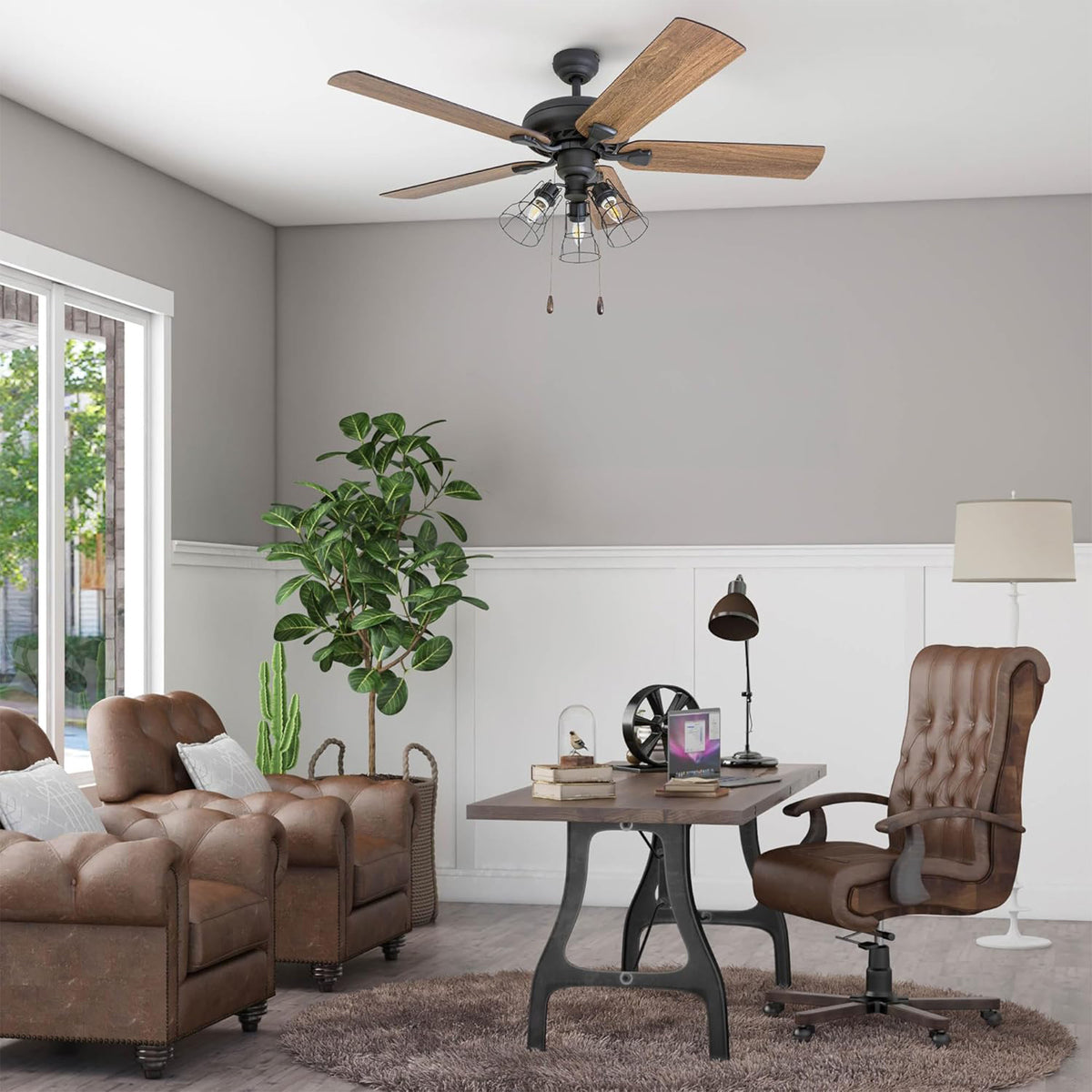 Prominence Home Lincoln Woods 52" Ceiling Fan with Light, Pull Chain, (Open Box)