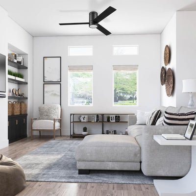 Prominence Home Espy 52 Inch Indoor LED Ceiling Fan with Light, Matte Black - VMInnovations