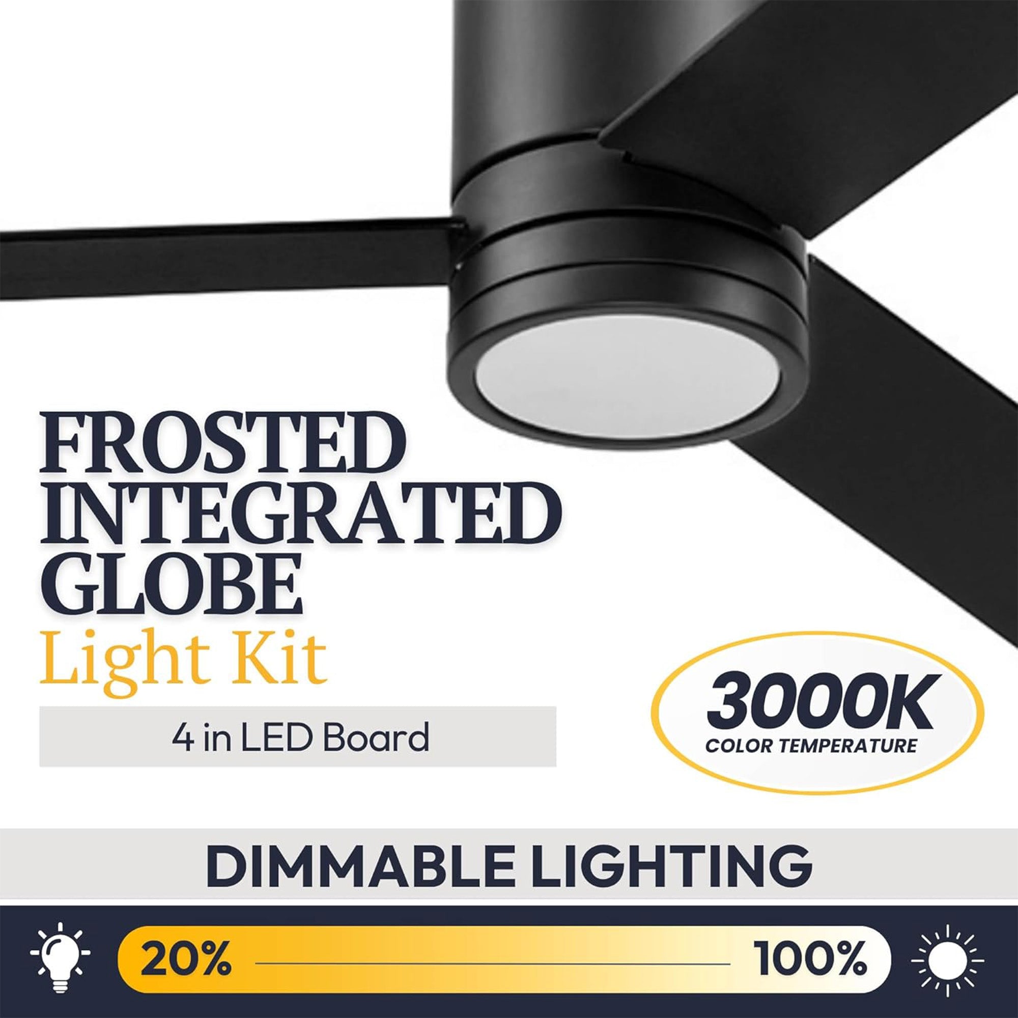 Prominence Home Espy 52 Inch Indoor LED Ceiling Fan with Light, Matte Black - VMInnovations