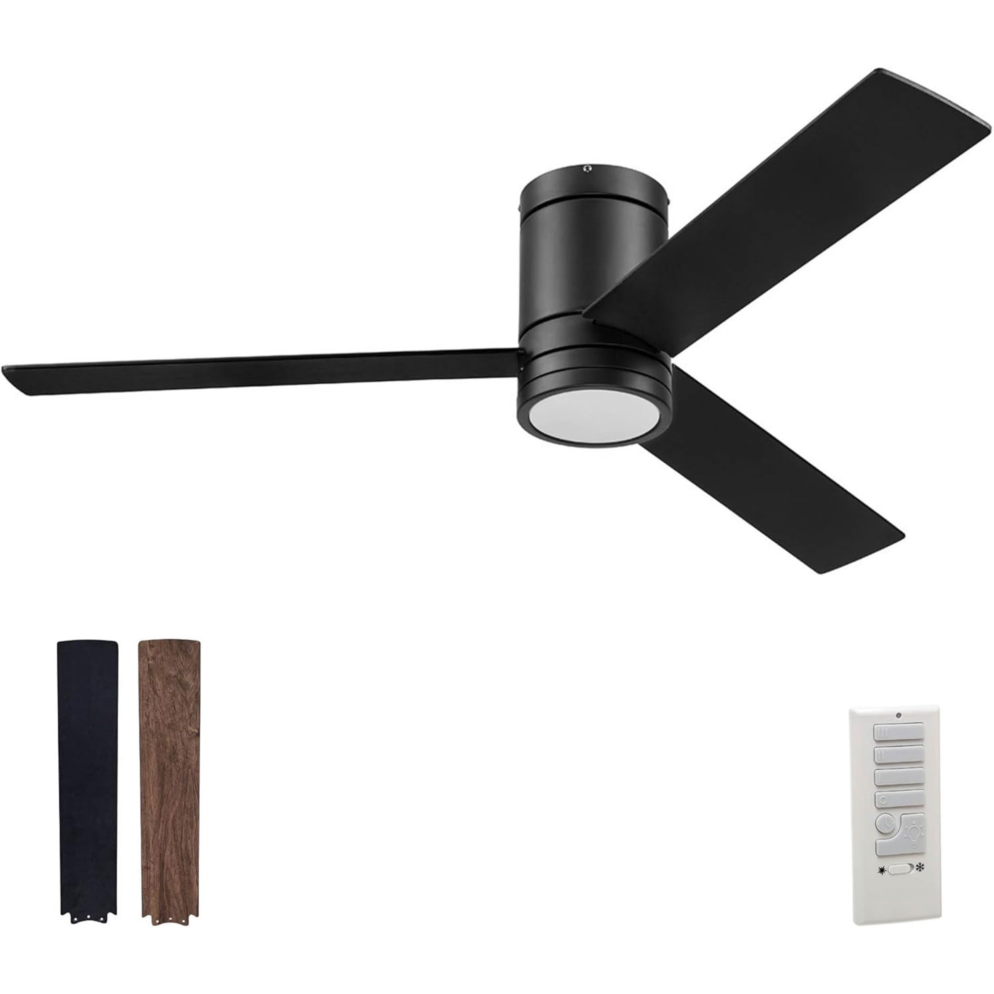 Prominence Home Espy 52 Inch Indoor LED Ceiling Fan with Light, Matte Black - VMInnovations