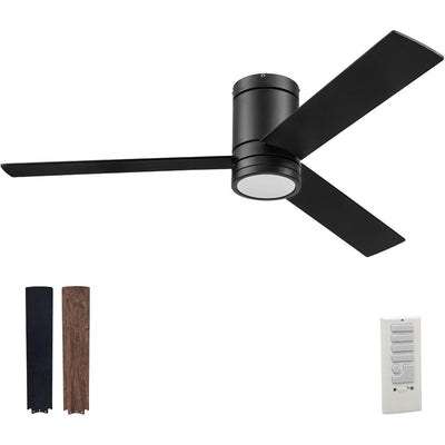 Prominence Home Espy 52 Inch Indoor LED Ceiling Fan with Light, Matte Black - VMInnovations