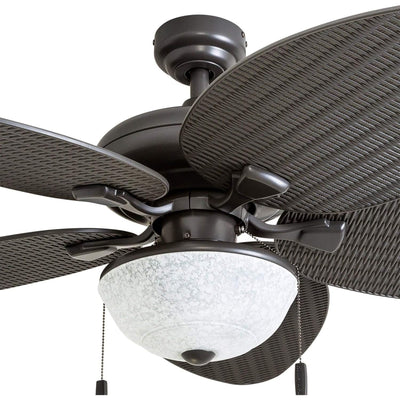Honeywell Inland Breeze 52" Tropical Indoor Outdoor Ceiling Fan w/ Light, Bronze - VMInnovations