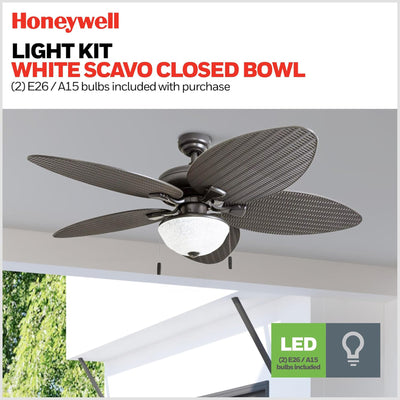 Honeywell Inland Breeze 52" Tropical Indoor Outdoor Ceiling Fan w/ Light, Bronze - VMInnovations