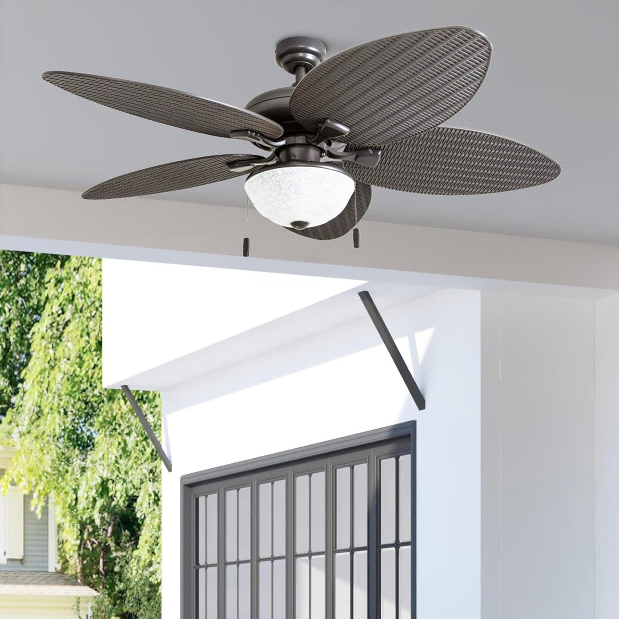 Honeywell Inland Breeze 52" Tropical Indoor Outdoor Ceiling Fan w/ Light, Bronze - VMInnovations