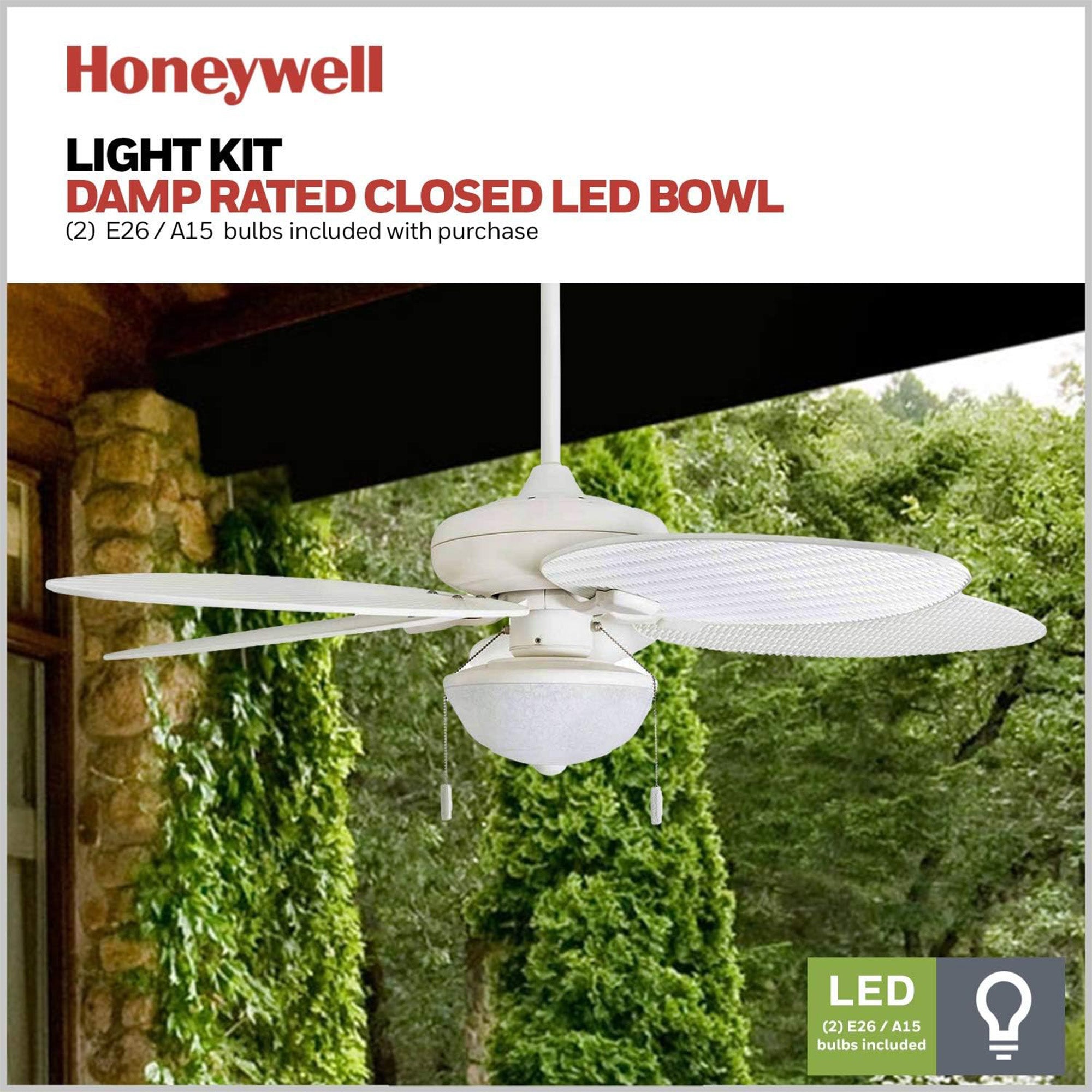 Honeywell Inland Breeze Tropical Indoor Outdoor Ceiling Fan w/ Light (Open Box) - VMInnovations