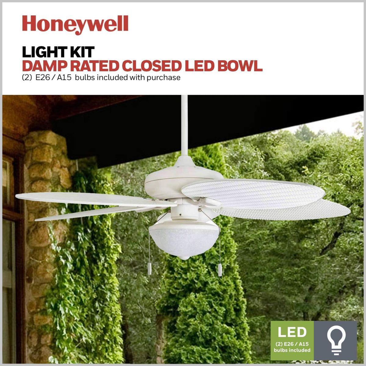 Honeywell Inland Breeze Tropical Indoor Outdoor Ceiling Fan w/ Light (Open Box)