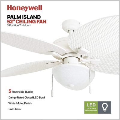 Honeywell Inland Breeze Tropical Indoor Outdoor Ceiling Fan w/ Light (Open Box) - VMInnovations