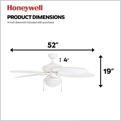 Honeywell Inland Breeze Tropical Indoor Outdoor Ceiling Fan w/ Light (Open Box) - VMInnovations