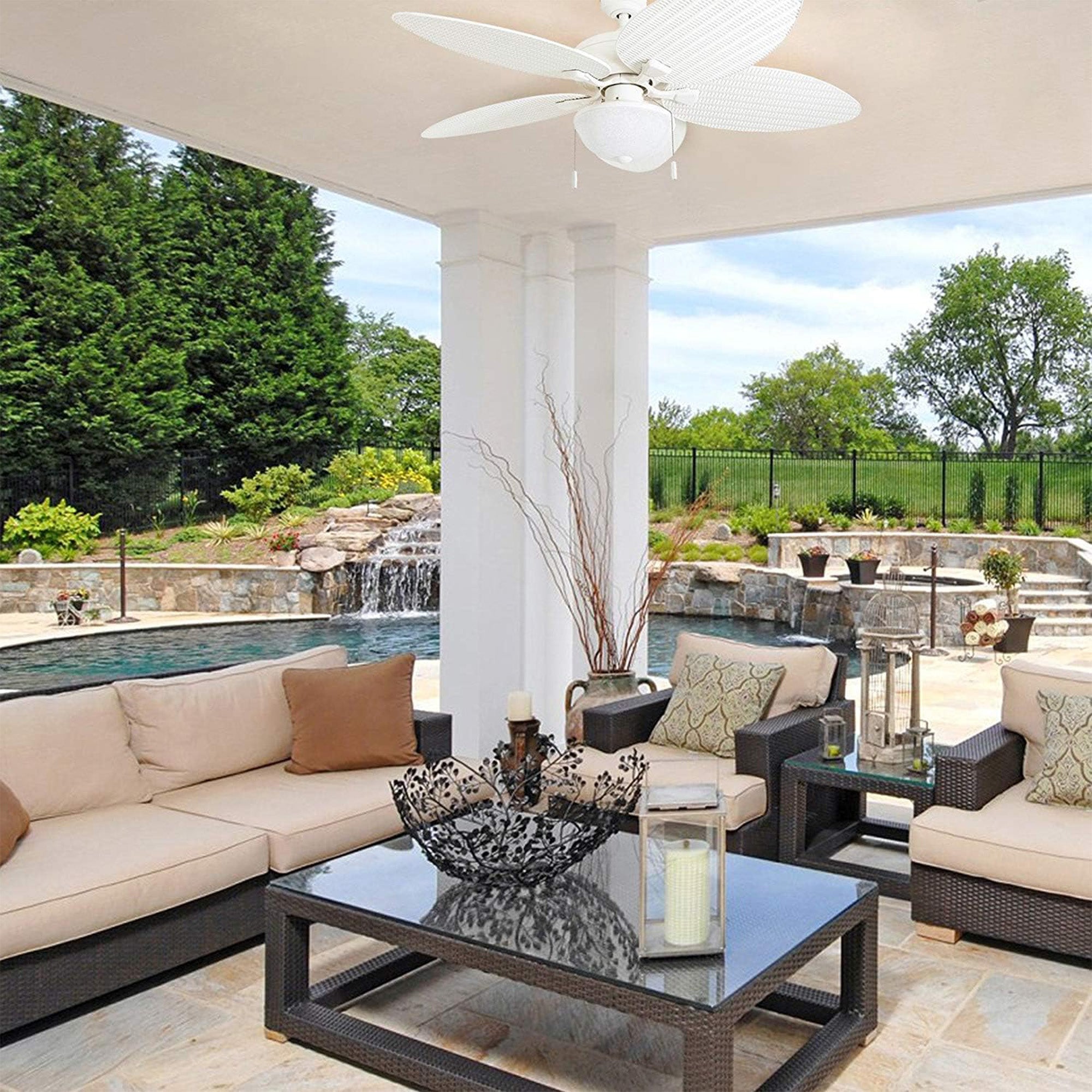 Honeywell Inland Breeze Tropical Indoor Outdoor Ceiling Fan w/ Light (Open Box) - VMInnovations