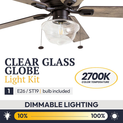 Prominence Home Abner 52" Farmhouse Indoor/Outdoor Ceiling Fan w/ Chain, Bronze - VMInnovations