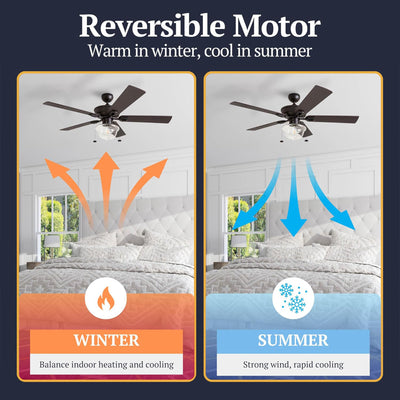 Prominence Home Abner 52" Farmhouse Indoor/Outdoor Ceiling Fan w/ Chain, Bronze - VMInnovations