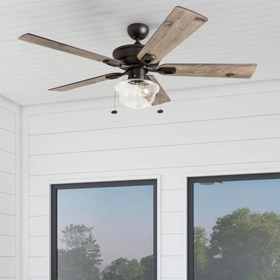Prominence Home Abner 52" Farmhouse Indoor/Outdoor Ceiling Fan w/ Chain, Bronze - VMInnovations