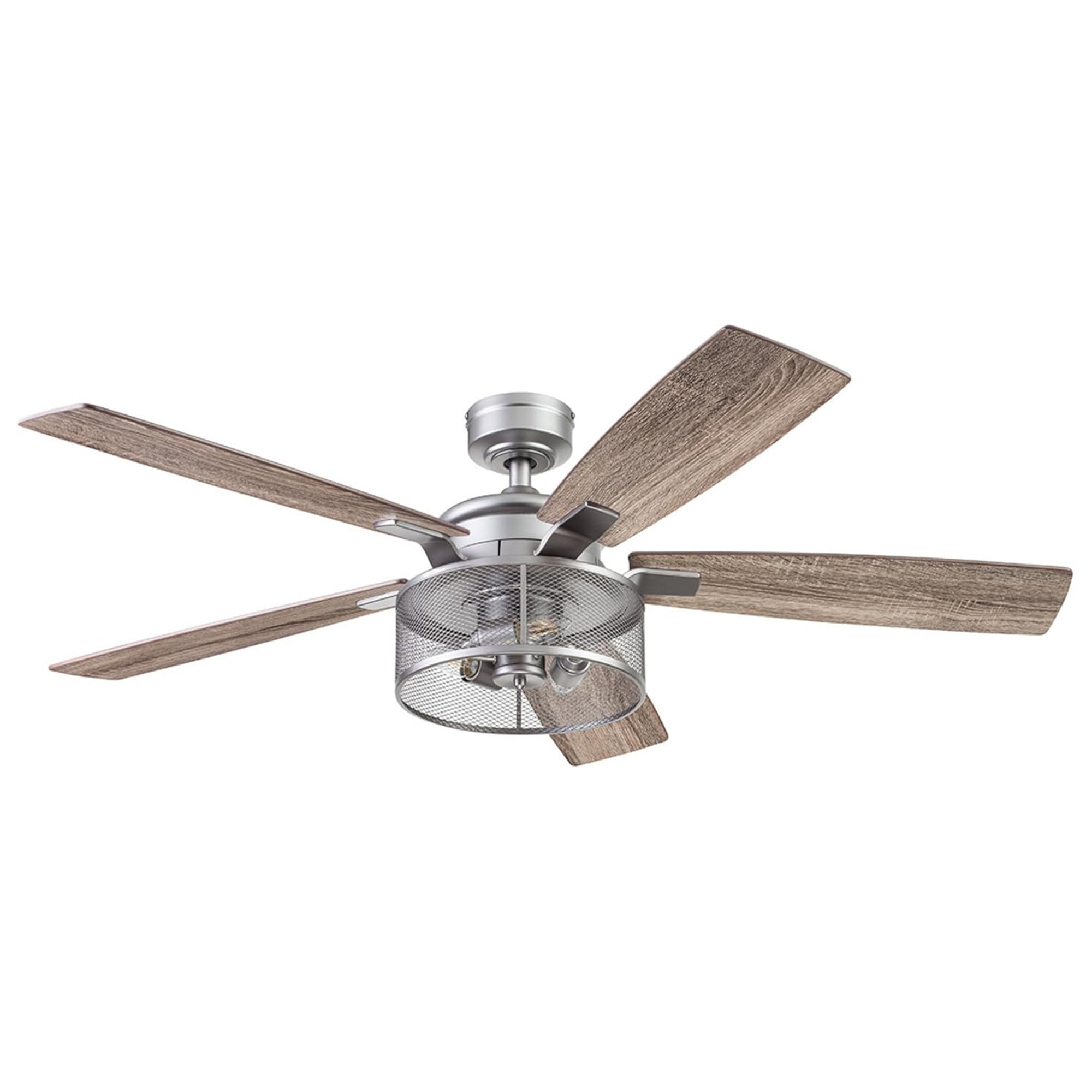 Honeywell Carnegie Ceiling Fan, Quiet Motor and Remote Control, 52", Silver - VMInnovations