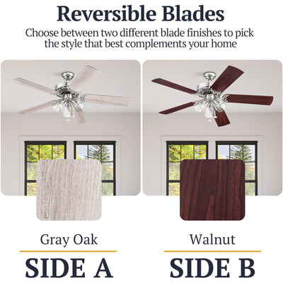 Prominence Home Saybrook 52 Inch Farmhouse Ceiling Fan with Light, (Open Box)