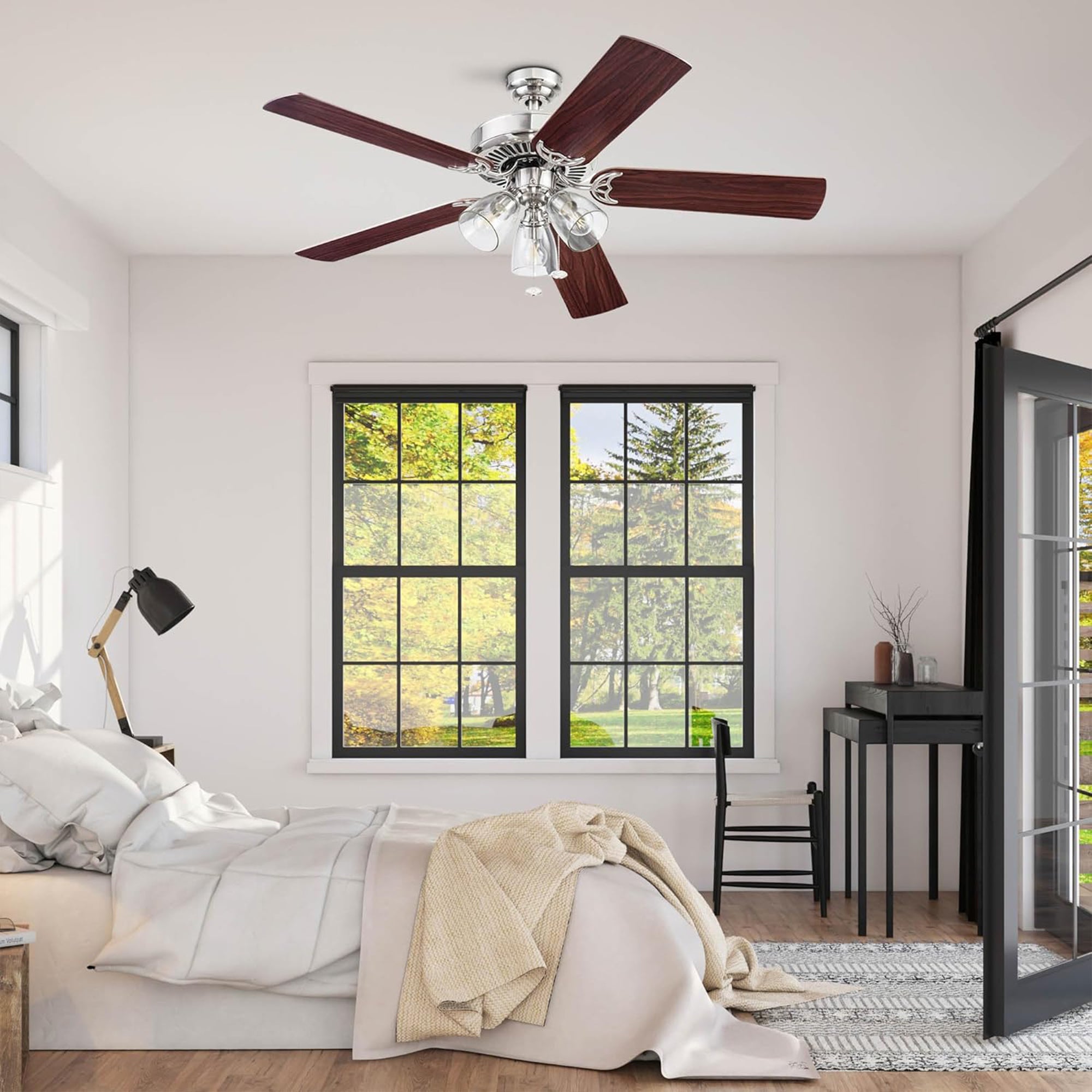Prominence Home Saybrook 52 Inch Farmhouse Ceiling Fan with Light, (Open Box)