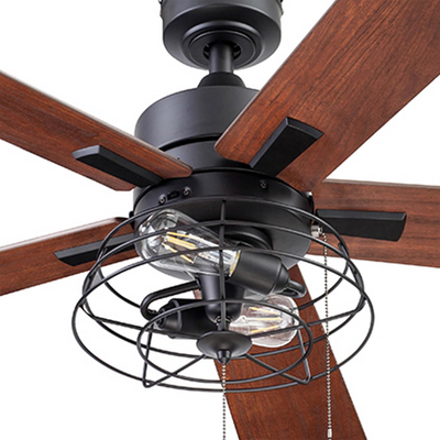 Prominence Home Marshall 52 Inch Industrial Ceiling Fan, Pull Chain, Matte Black - VMInnovations