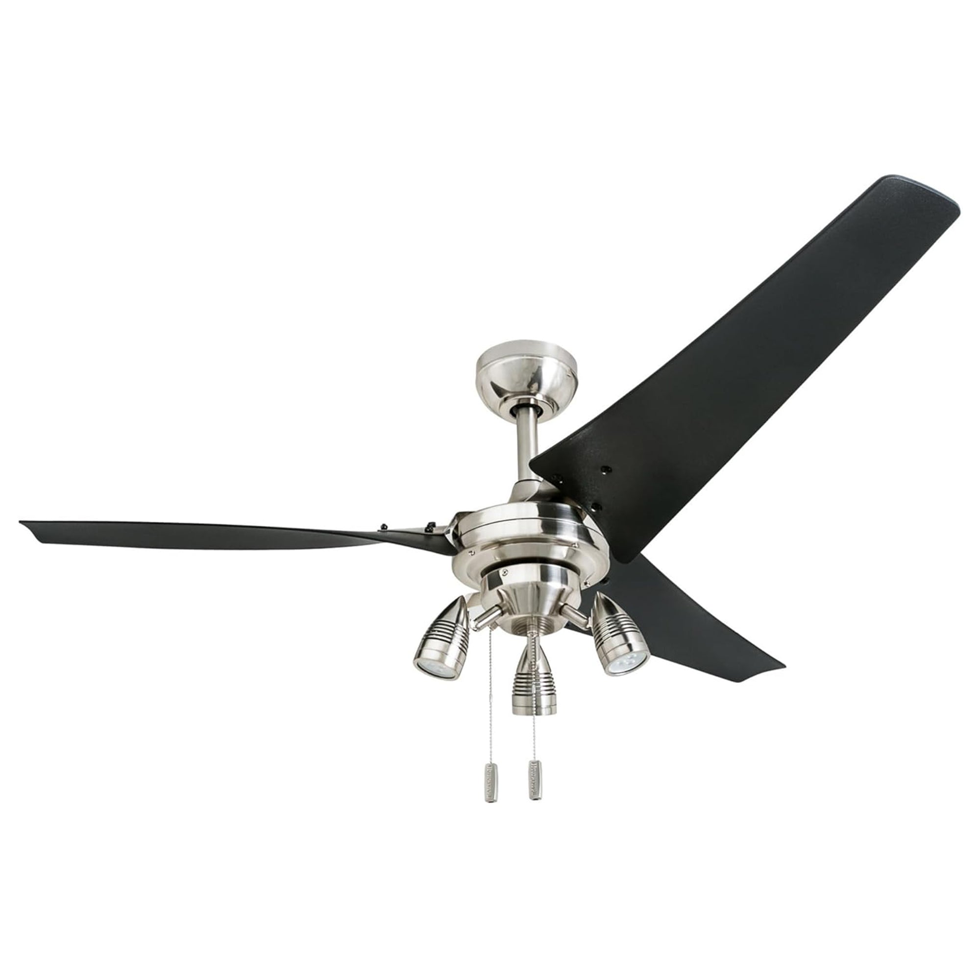 Honeywell Phelix 56 Inch Indoor LED Ceiling Fan with Light & Pull Chain, Nickel - VMInnovations