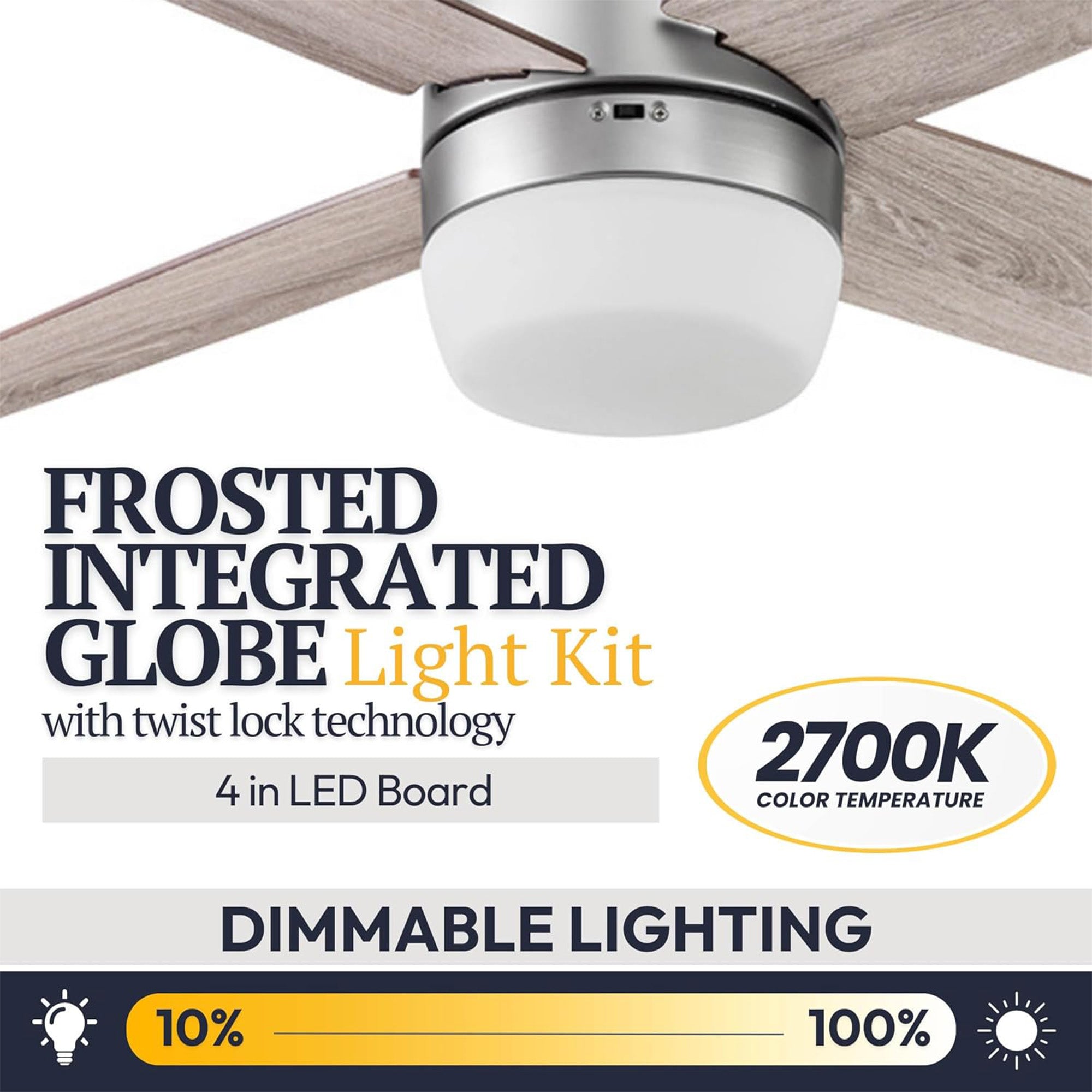 Prominence Home Atlas 44" Indoor LED Ceiling Fan with Light and Remote, Pewter - VMInnovations