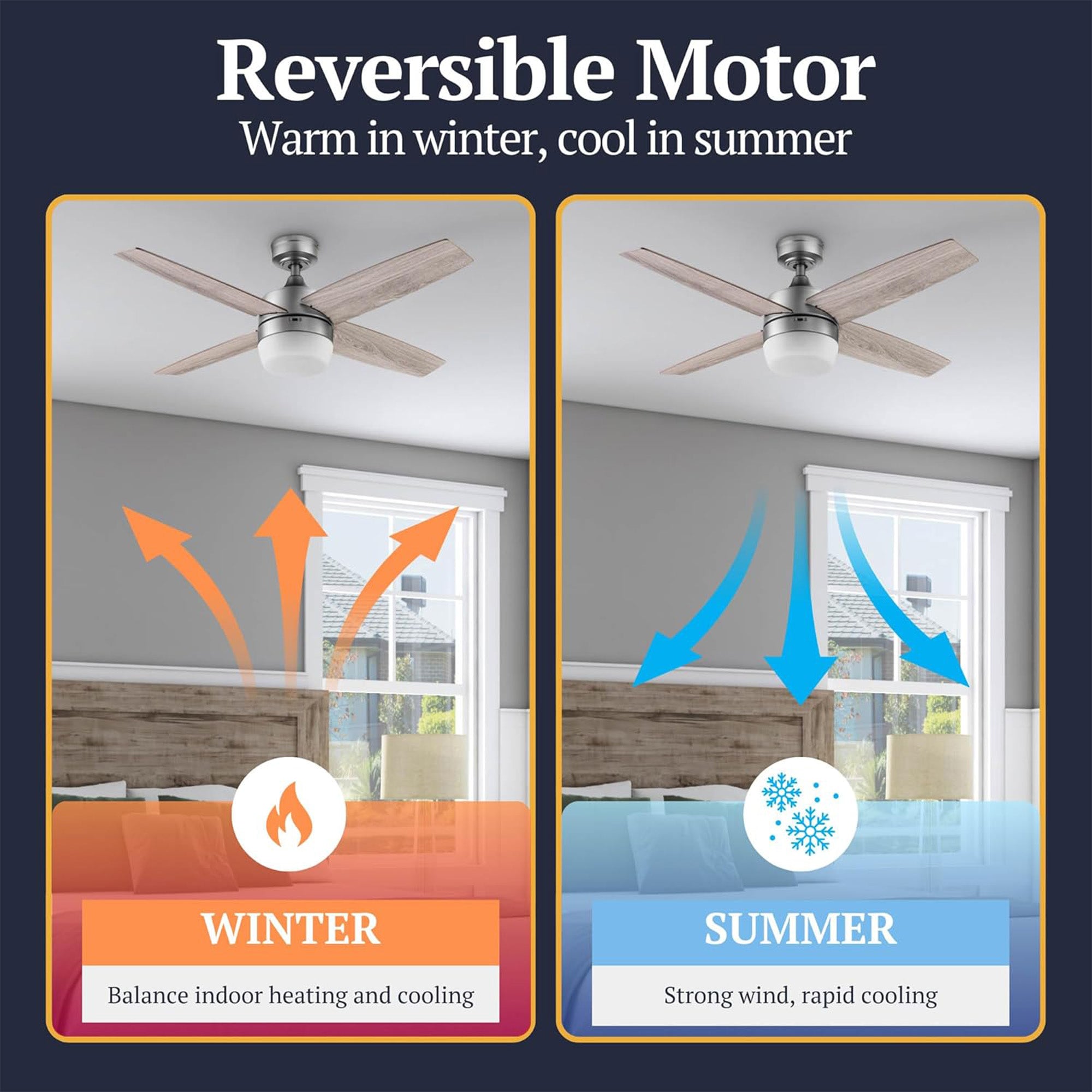 Prominence Home Atlas 44" Indoor LED Ceiling Fan with Light and Remote, Pewter - VMInnovations