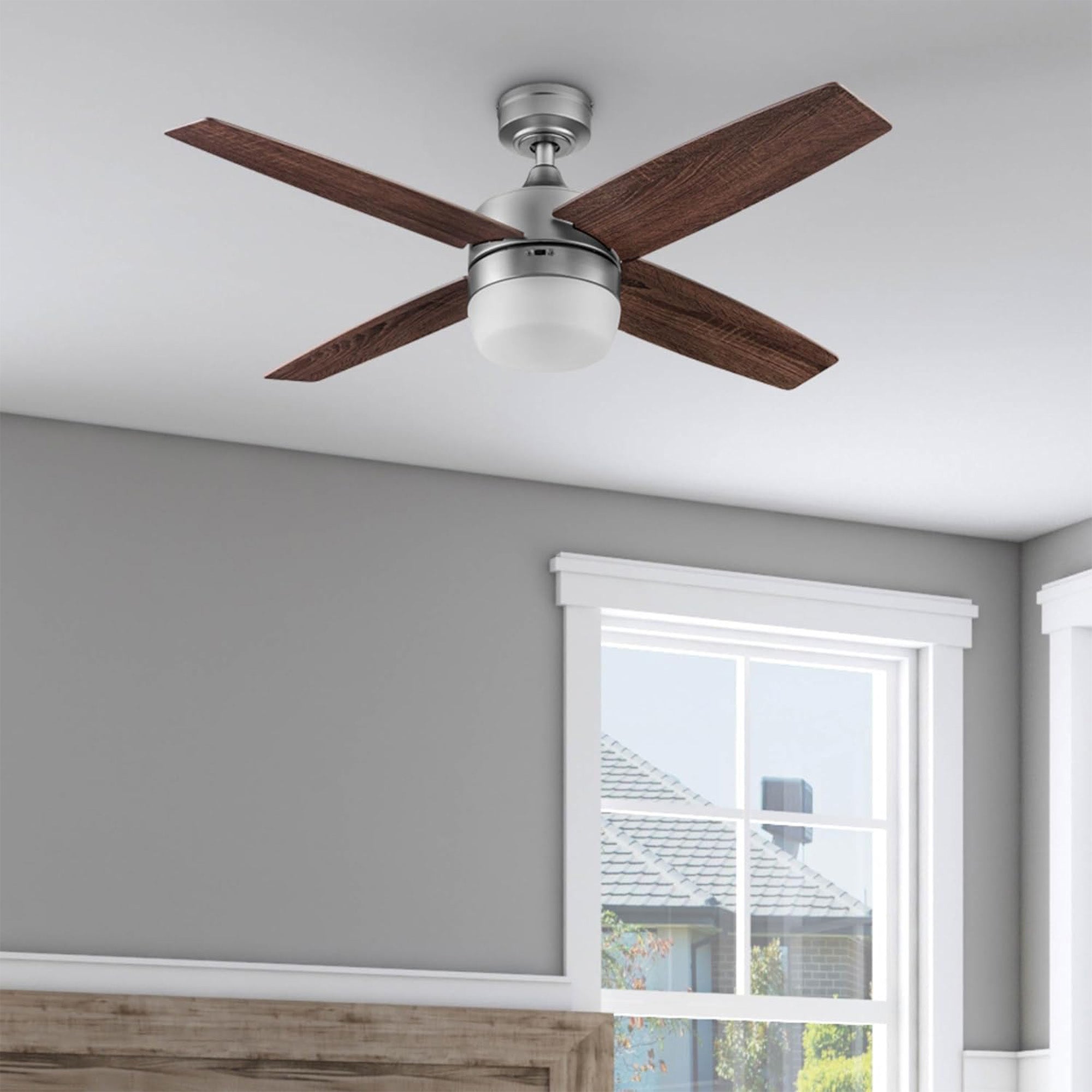 Prominence Home Atlas 44" Indoor LED Ceiling Fan with Light and Remote, Pewter - VMInnovations