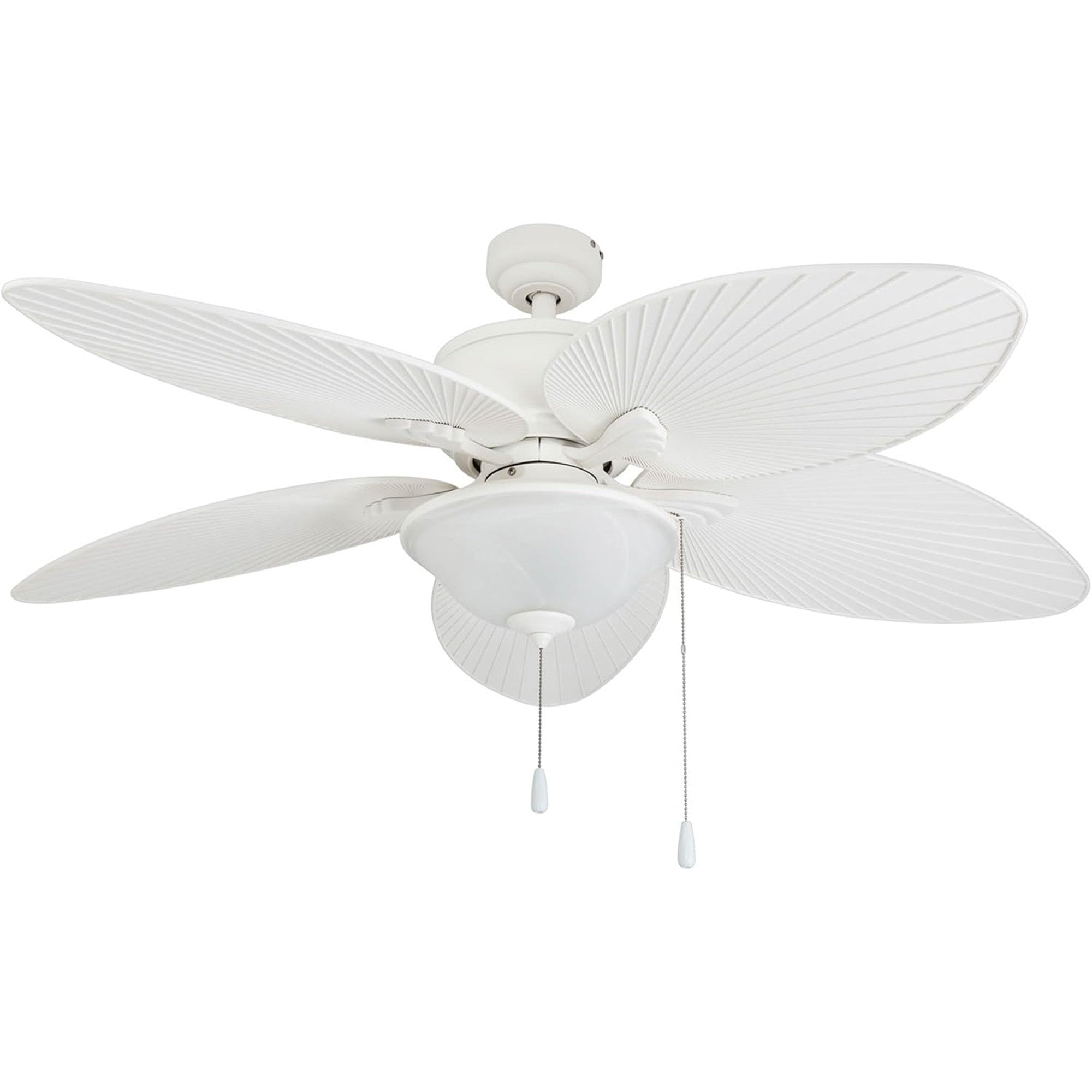 Prominence Home Solana 52" Tropical Ceiling Fan with Light and Pull Chain, White - VMInnovations