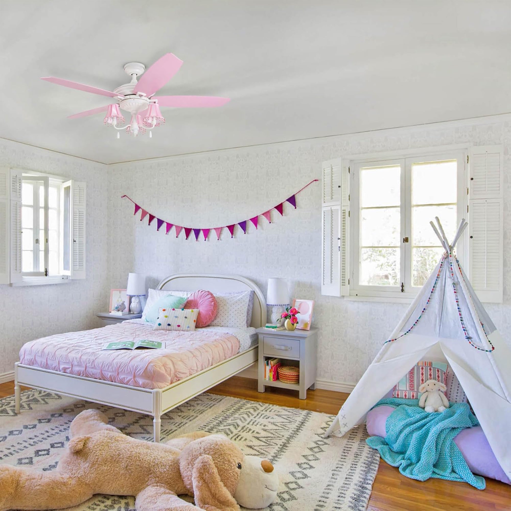 Prominence Home Elsa 48" Princess Style Indoor LED Ceiling Fan with Pull Chain - VMInnovations