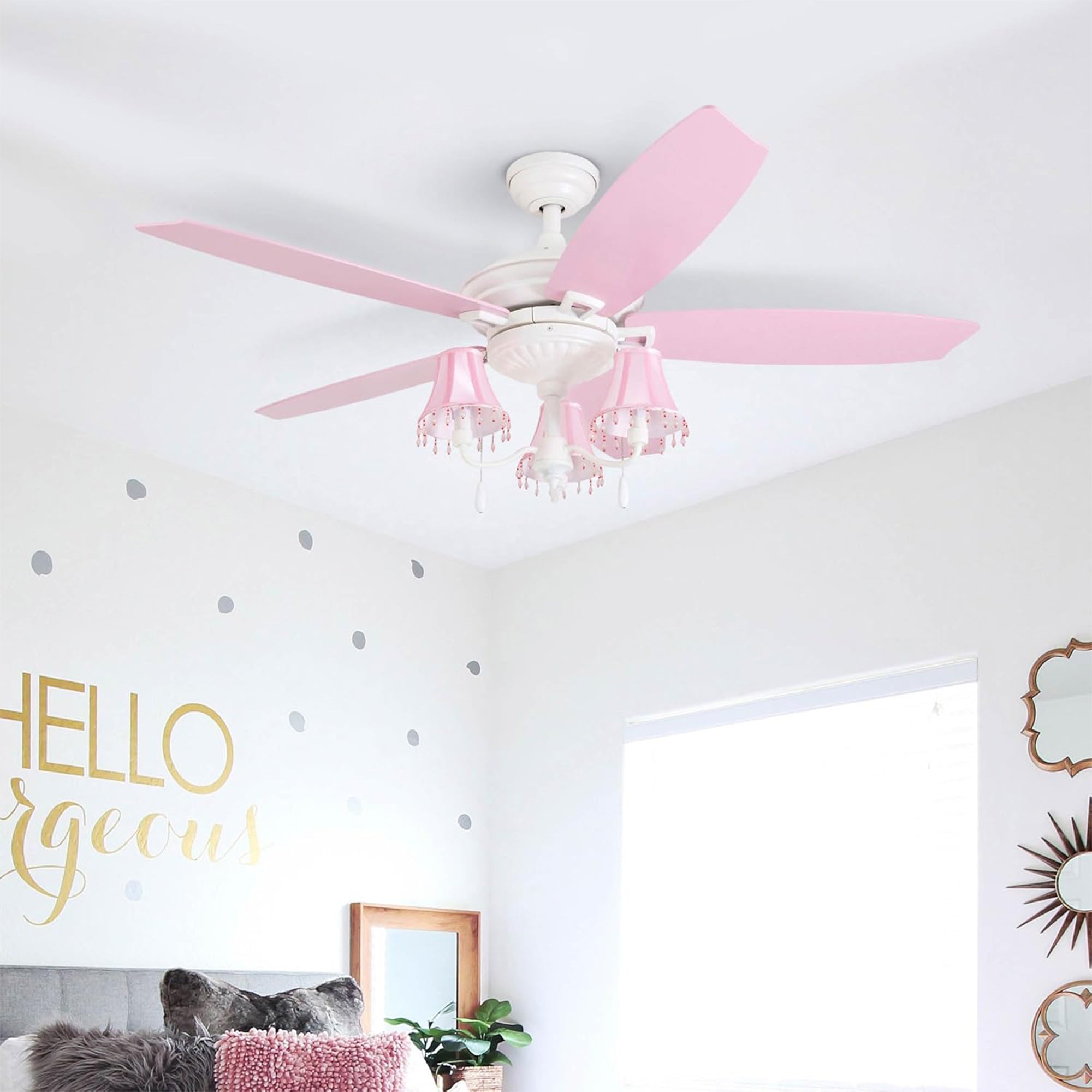Prominence Home Elsa 48" Princess Style Indoor LED Ceiling Fan with Pull Chain - VMInnovations