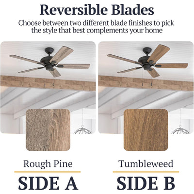 Honeywell Russwood 42" Indoor Ceiling Fan with Pull Chain, No Light, Bronze - VMInnovations