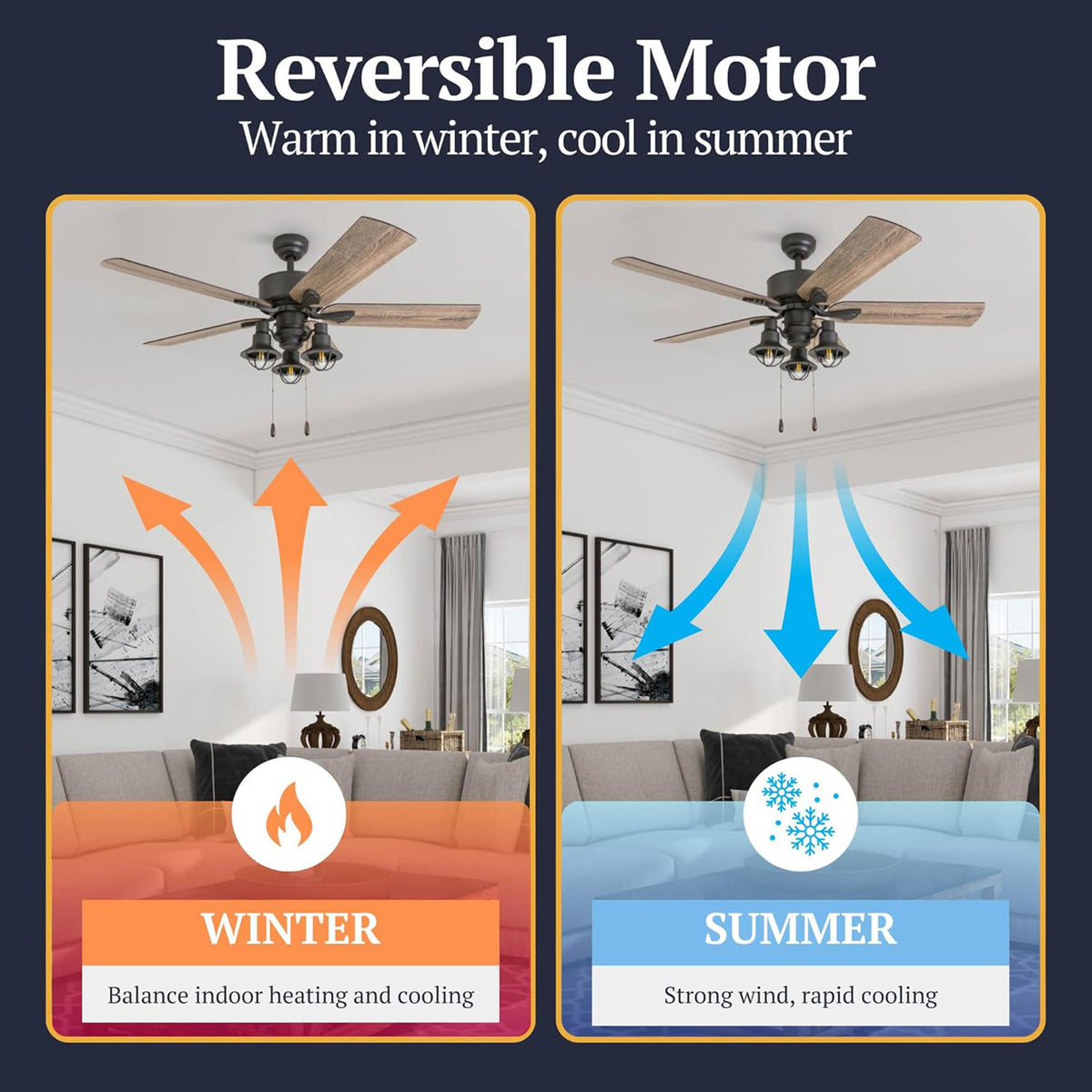 Prominence Home Ennora 52" Indoor Ceiling Fan with Light, Pull Chain, (Open Box)