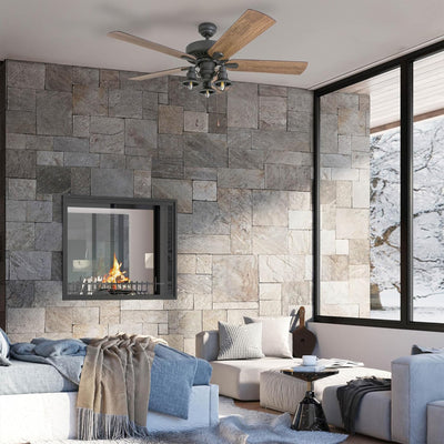 Prominence Home Ennora 52" Indoor Ceiling Fan with Light, Pull Chain, Bronze (Open Box)