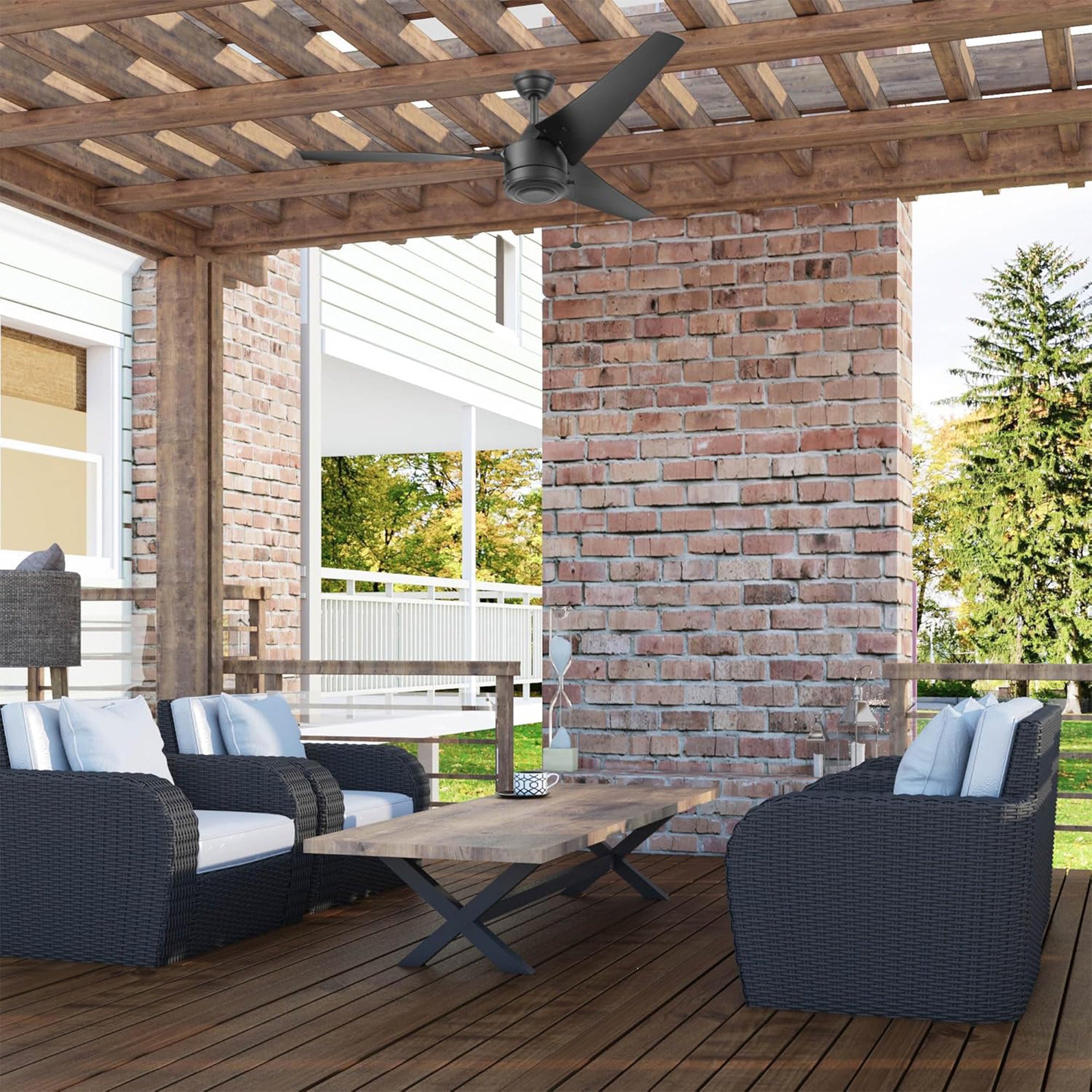 Prominence Home Talib 56 Inch Outdoor Ceiling Fan With No Light, Matte Black - VMInnovations
