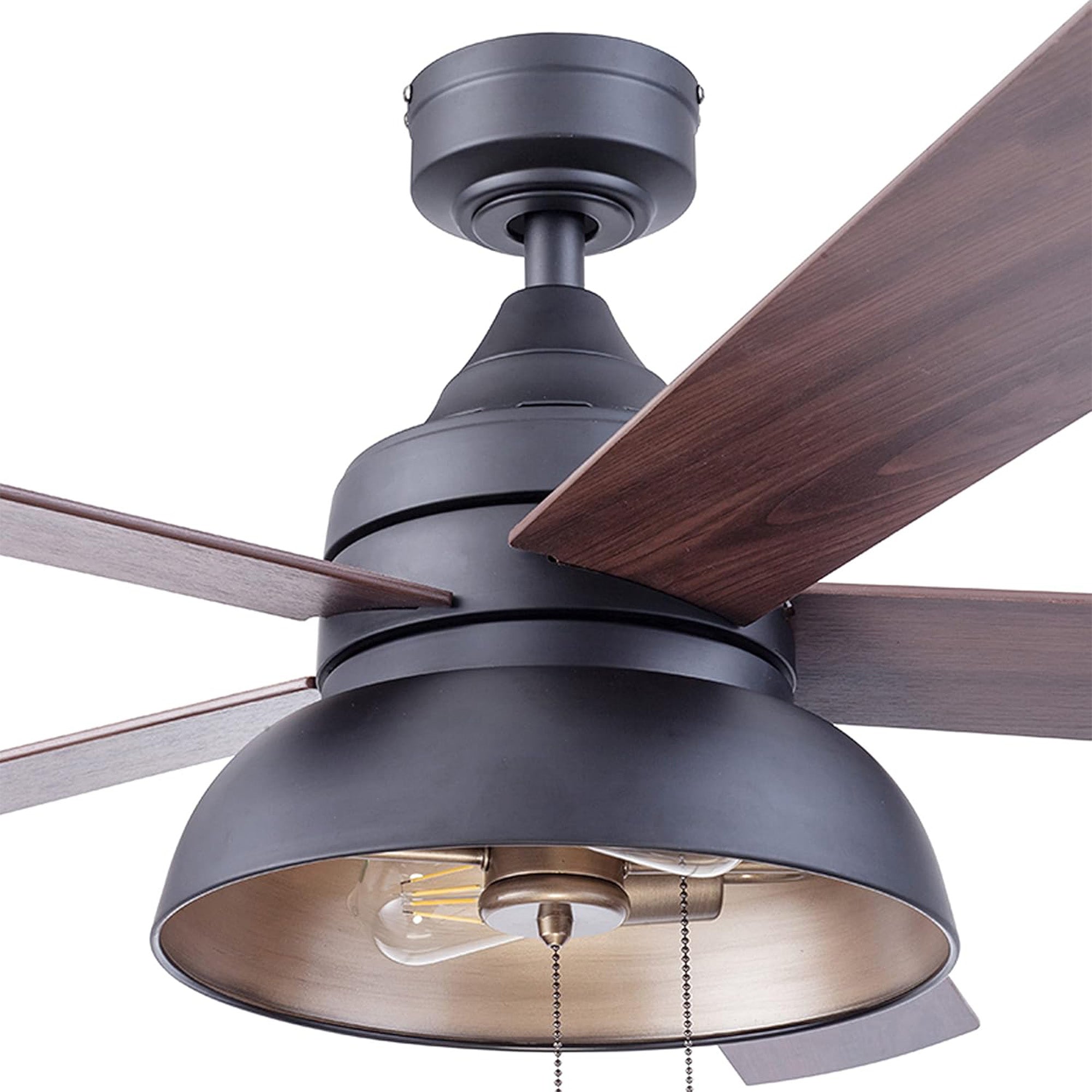Prominence Home Brightondale 52" Industrial Ceiling Fan with Light, Matte Black