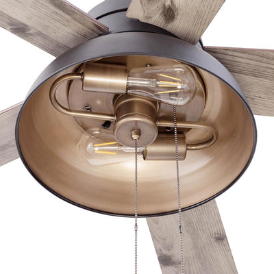 Prominence Home Brightondale 52" Industrial Ceiling Fan with Light, Matte Black